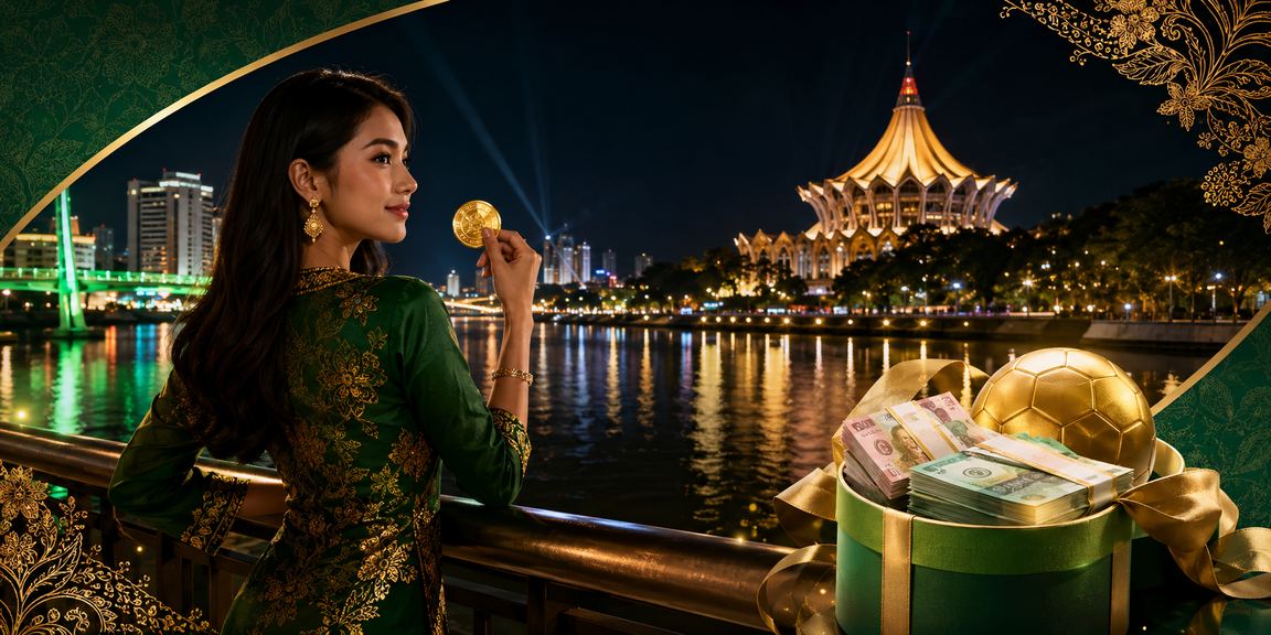 Pemain bermain baccarat kasino live dengan pakaian batik di Kuching